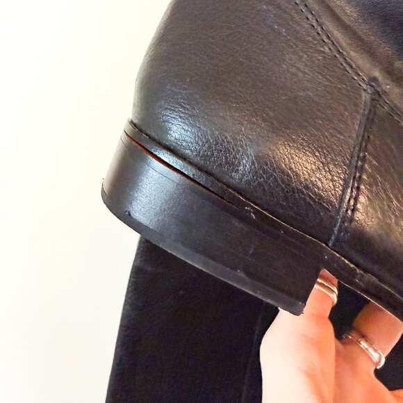 Dolce Vita Genuine Leather Black Thigh High Flat Heel Boots - Size 9 - Picture 6 of 6